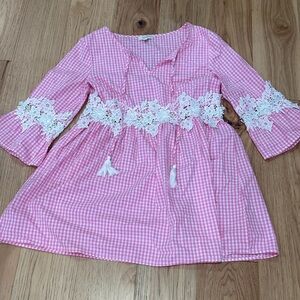 Velzera Pink and White Gingham dress